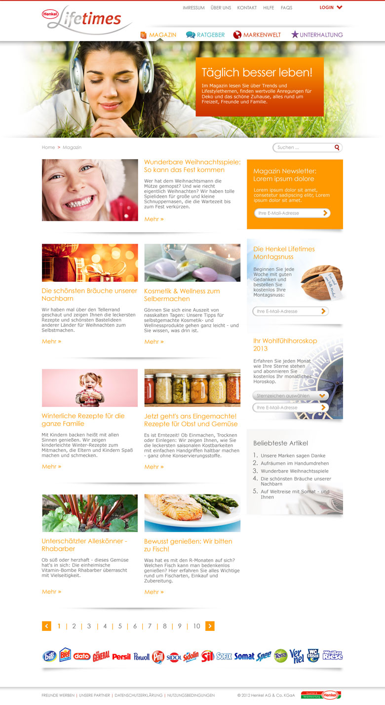 Henkel Lifetimes — Magazinseite
